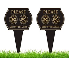 No Poop or Pee Dog Sign,13.6  X9.6  2PACK Keep Off the Grass Yard Sig
