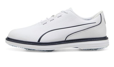 Puma Herren AVANT Tour Golfschuhe Weiß/Deep Navy Regular 42,5 Neu Leder