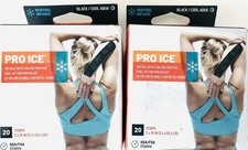 KT Tape Pro Ice Kinesiology Therapeutic Tape Black/Cool Aqua 20 Strips 2 Pack