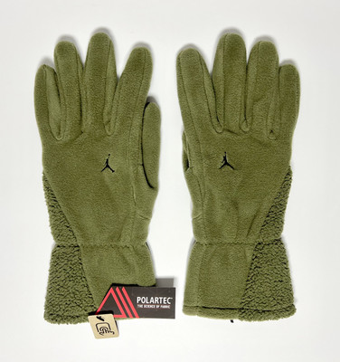 Herren Nike Air Jordan Jumpman Polartec warme Fleece Handschuhe olivgrün Größe Large