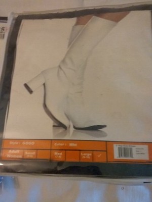 White Go Go Disco Dancer 60s 70s Hippie Knee High Costume