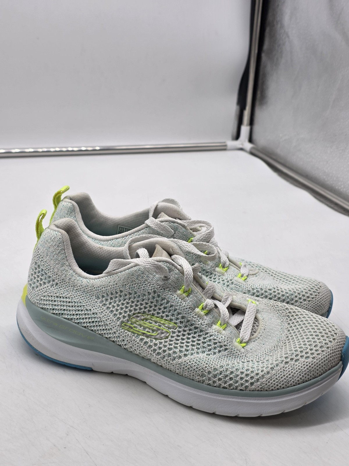 Skechers Walking Shoes Womens Size 6.5 White Knit Mesh Memory Foam 149019 WTQL-image