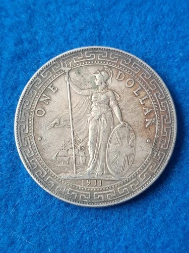 1911 Silver Great Britain Trade Dollar.  Very Nice! Wonderful Detail!