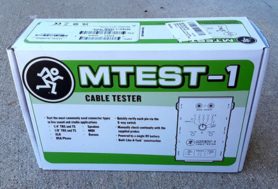 Mackie MTEST-1 Cable Tester for 1/4'' XLR 1/8'' RCA Speakon Banana MIDI Cables NEW