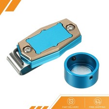 Billiard Magnetic Chalk Holder Round Aluminum Alloy Pool Case Blue Brown