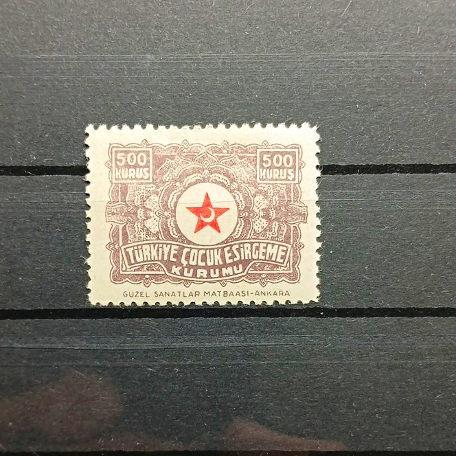 Turkey Postage Stamp Red Crescent 500 Kurus MH 1945