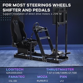 Supllueer 4080 Aluminum Racing Sim Cockpit With TV Stand Seat Fit Thrustmaster