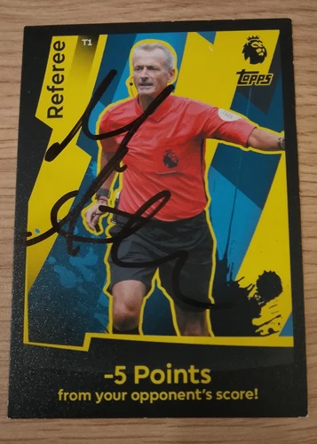 Hand Signed Martin Atkinson Premier League Referee Match Attax 2018/19 Card