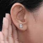 14k White Gold For Mother Gift 4CT Oval Lab Grown Diamond Studs Earrings #366 — photo 2