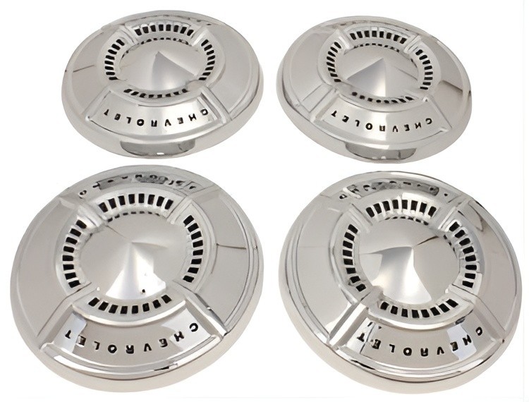 1961-1962 CHEVROLET FULL SIZE POVERTY HUB CAP SET - IMPALA, BEL