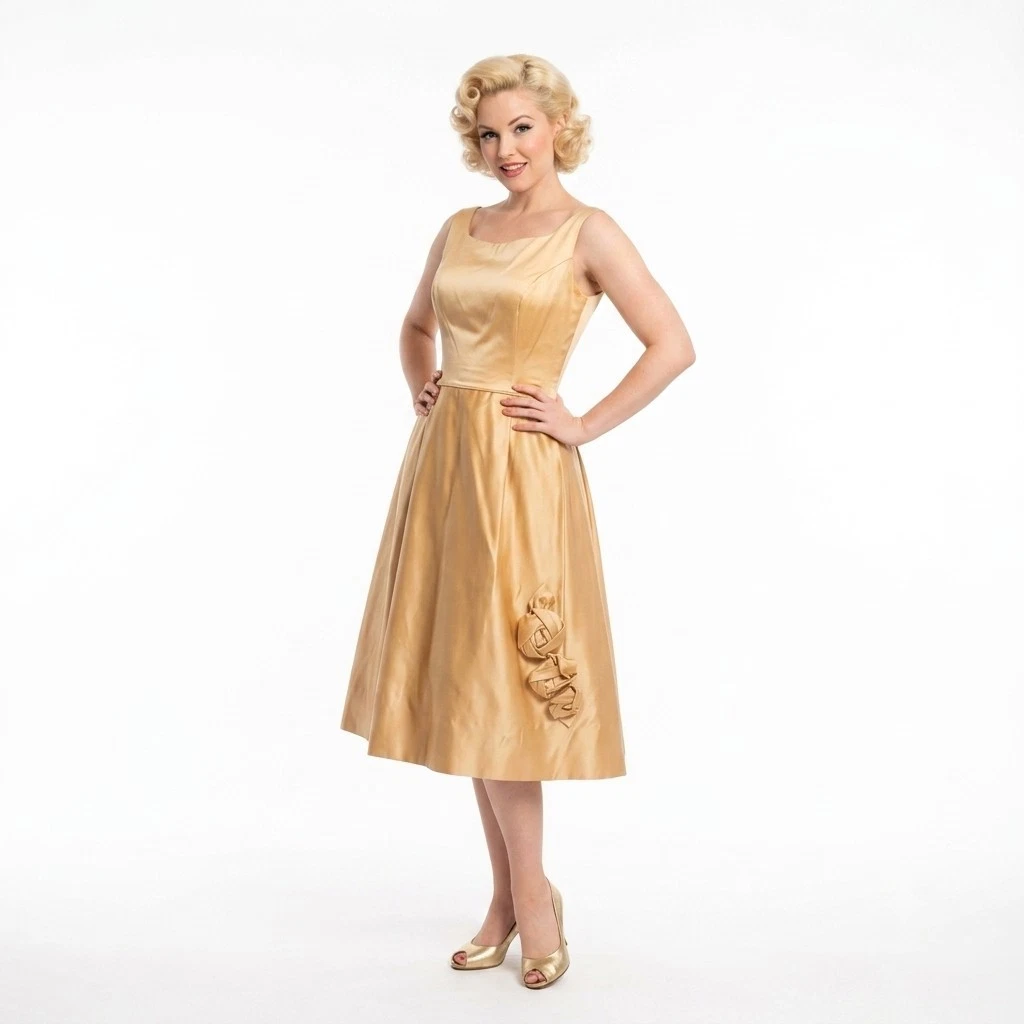 ladies 1950s dresses Rose lace