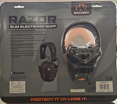 Walker's Razor Slim Electronic Bluetooth Hearing Protection, Black GWP-ARSEMP-BT