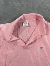 Brooks Brothers Slim Fit Polo Shirt Mens Medium Pink Supima Cotton Stretch