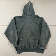 Vintage 2000's Russel Athletics Gray Pullover Hoodie Distressed Sz L