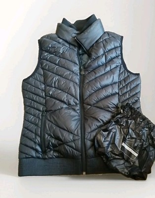 Bernardo Vest Size M Womens Black Primaloft Puffer Jacket Nylon Packable.  GR2
