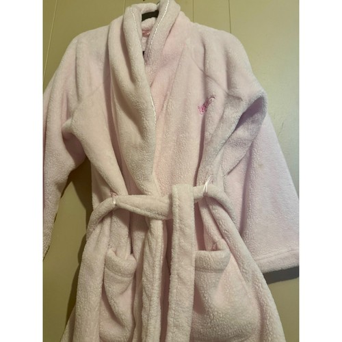 VICTORIA SECRET M/ L Embroidered ANGEL Cozy Short Robe SUPER PLUSH PinkM/ L - Picture 6 of 9