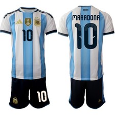Argentina #10 Soccer Jersey & Shorts Set, Men's Home Football Kit