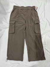 JoyLab Cargo Pants Brown L  High Rise Utility Joggers with Pockets