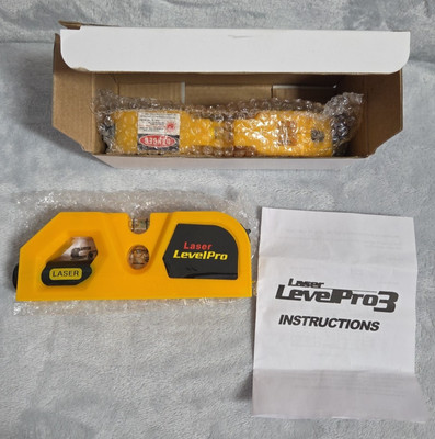 Laser LevelPro 3 W/ Tape Measure Requires 2 AAA Batteries Set of 2 In Box 0708