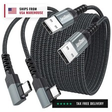 USB to USB C Cable 10ft Right Angle, 18W Fast Charging 90 Degree USBC