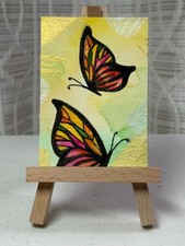 ACEO Original painting, All That Glitters, aceo, brushwavesstudios, butterfly