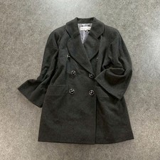 Christian Dior Wool Cashmere CD Logo Button Double Breasted Chester Coat 7 Gray