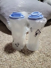 Tupperware Salt and Pepper Shakers Large SLY BLUE TOPS