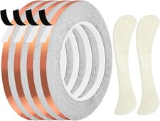 7/32 Inch Black Lined Copper Foil Tape for Stained Glass and Crafts, 4 Rolls 36