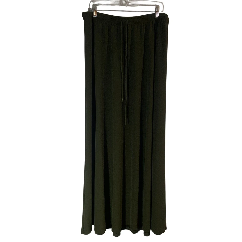 Maxi falda para mujer Style & Co talla XL verde oliva cintura elástica con cordón Foto 2 de 4