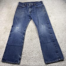 Levis 517 Jeans Mens 34x30 Blue Denim Bootcut Medium Wash Distressed Classic