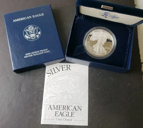 2002 W American Eagle One Ounce Silver Proof Coin w/ Original Box & COA