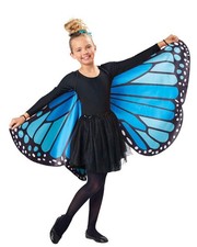 Kids Monarch Butterfly Cape Wings Blue One Size