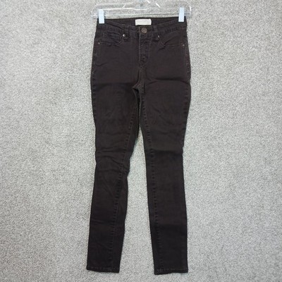 Sonoma Life + Style Jeans Womens 2 Brown Dark Wash Mid Rise Skinny Stretch Denim