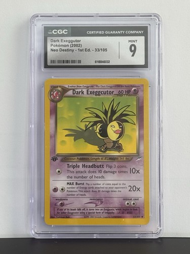 Dark Exeggutor (1st Edition) graded CGC 9 for sale on eBay