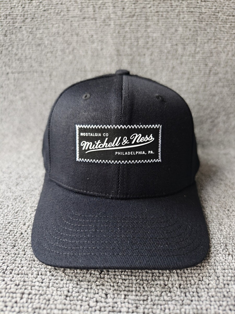 Mitchell & Ness Nostalgia Co Snapback Hat Black Curved Brim One Size Cap