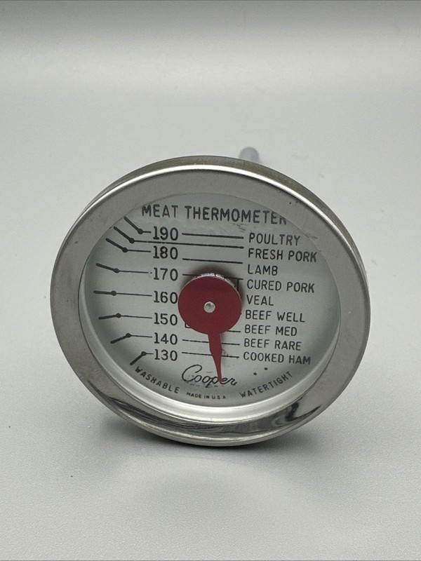 Vintage Cooper Washable Watertight Meat Thermometer Made In USA