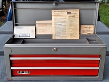Vintage 1975 Craftsman 2 Drawer 26 Top Tool Box Chest Red Charcoal Chevron Usa Vintage 1975 Craftsman 2 Drawer 26 Top Tool Box Chest Red Charcoal Chevron Usa