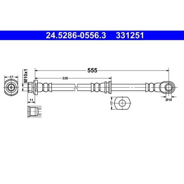 ATE 24.5286-0556.3 Bremsschlauch FüR Mitsubishi Pajero Classic V8 W V9 W V9 V8-image