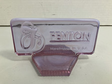 Fenton French Pink Opalescent Art Glass Logo Dealer Display Sign / Excellent
