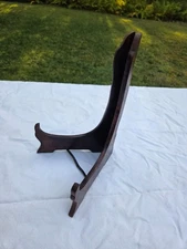 Antique Vintage Folding Wood Picture Plate Holder Display Stand Japan