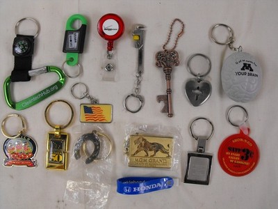 Lot of 15 Assorted Keychains - Fun and Interesting Collection