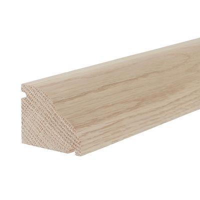 Massive Eiche Tür Wetterleiste | Außen | Tropfrille | wendbar | 0,9m 45x55mm