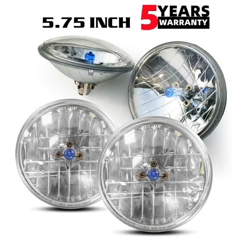 New 4x 5.75'' 5-3/4" Round Halogen Headlights for Chevy Corvette C1 C2 1963-1982 - Bild 1 von 11