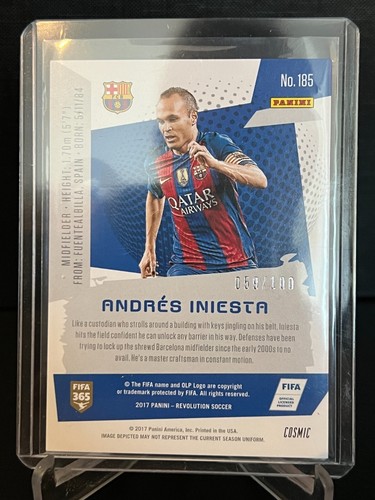 2017 Panini Revolution Cosmic/100 Andres Iniesta #185 FC Barcelona - Foto 2 di 2