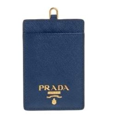 PRADA＊Saffiano Leather Badge Holder＊バッジホルダー＊送込 PRADA - Saffiano Blue Leather Badge Holder | eBay