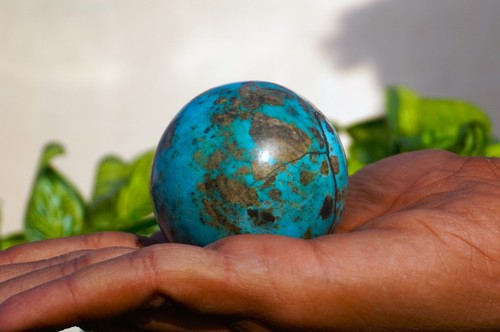 Seltene große 50 mm Pyrit Himmelblau Türkis Stein Metaphysische Kugel Kugel T5 - Bild 11 von 12