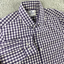 Mizzen + Main Shirt Mens M Trim Fit Performance Stretch Button Up Leeward Check