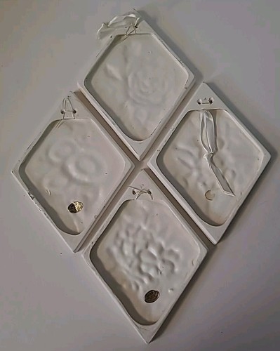 Targhe da parete vintage Ardco ceramica 3D FIORE oro bianco etichetta triangolo Dallas - Foto 2 di 5