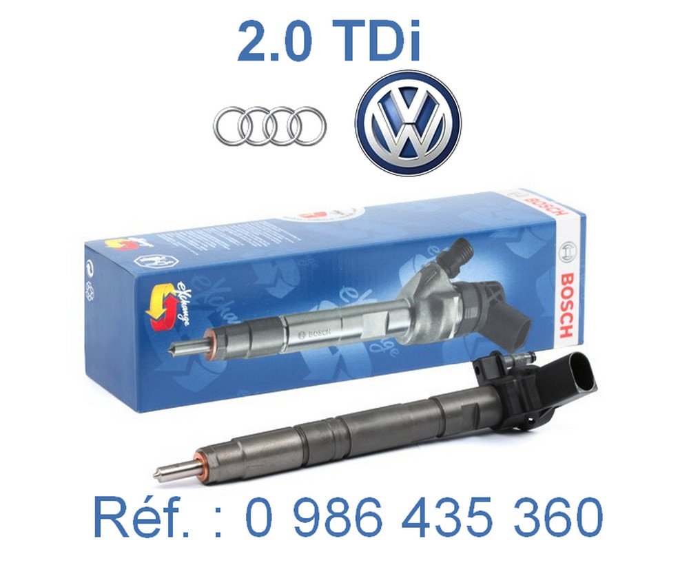 Injecteur Bosch 0986435360 pour moteur 2.0 TDi Audi VW et Skoda