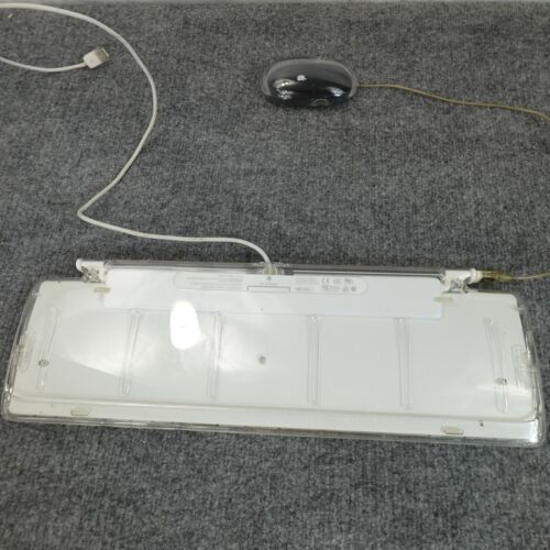 Apple Keyboard USB Wired M7803 Pro White Clear Tested Working Clean W/ Pro Mouse - Picture 12 of 15
